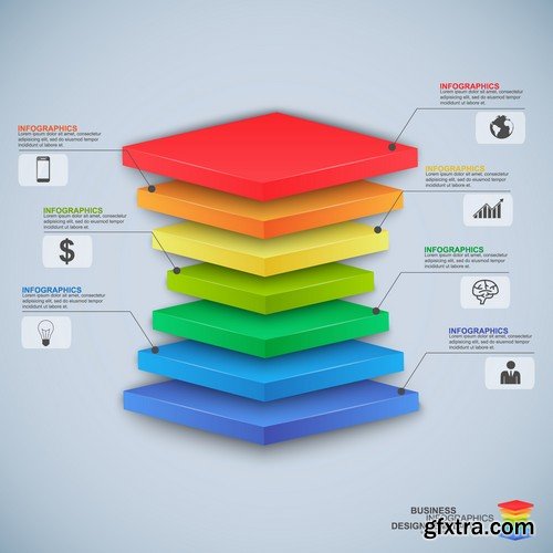 Stock Vectors - 3D Infographic Chart 8, 25xEPS