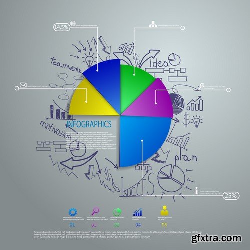 Stock Vectors - 3D Infographic Chart 8, 25xEPS