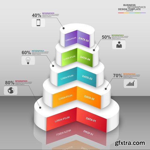 Stock Vectors - 3D Infographic Chart 8, 25xEPS