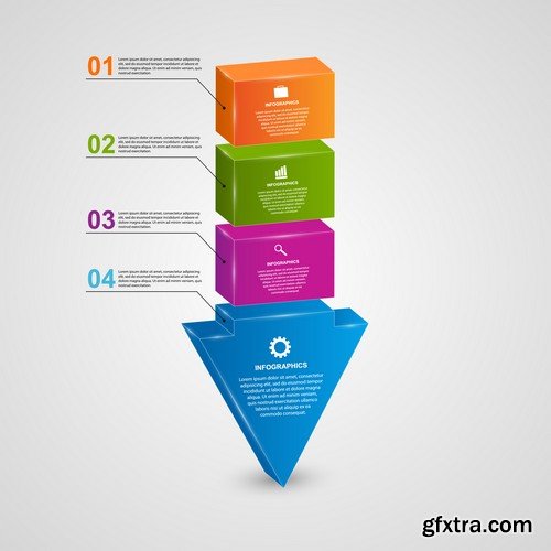 Stock Vectors - 3D Infographic Chart 8, 25xEPS