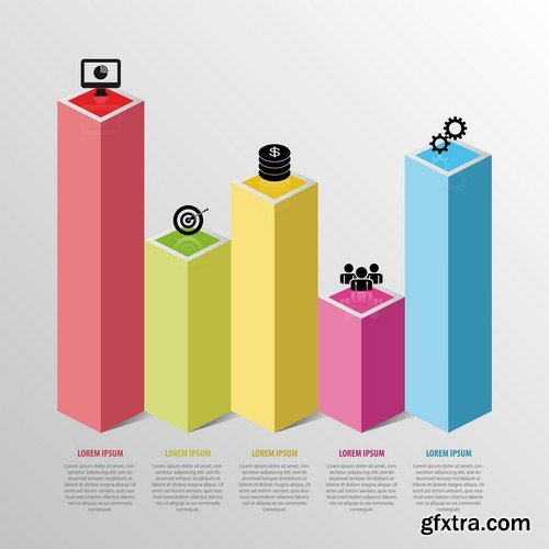 Stock Vectors - 3D Infographic Chart 8, 25xEPS