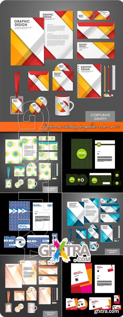 Corporate identity template vector set 22