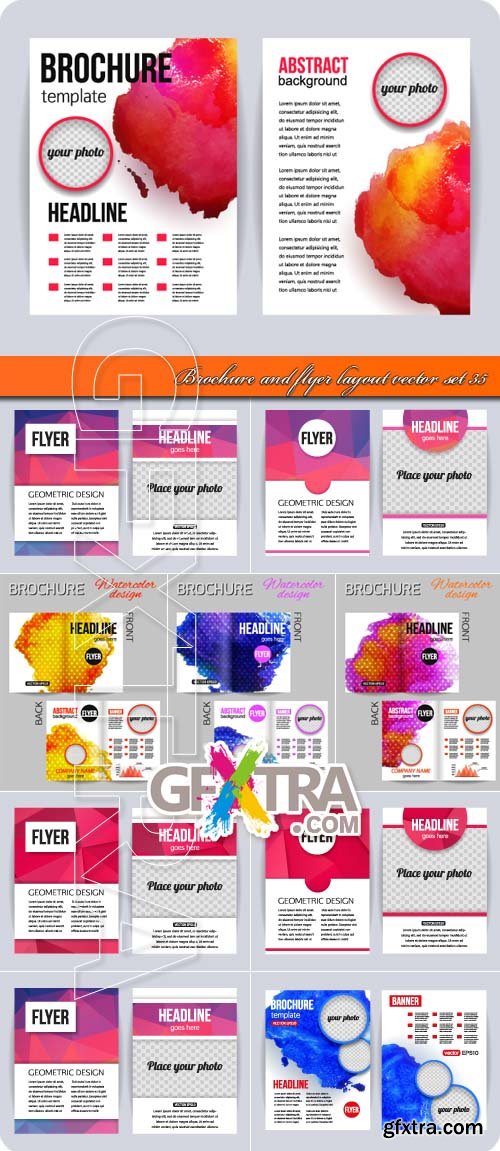 Brochure and flyer layout vector set 35