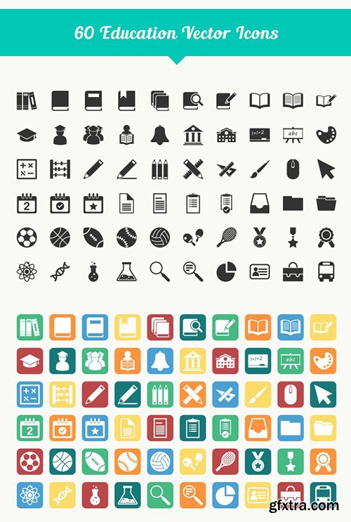 AI, EPS, PNG Web Icons - Education Vector Icons