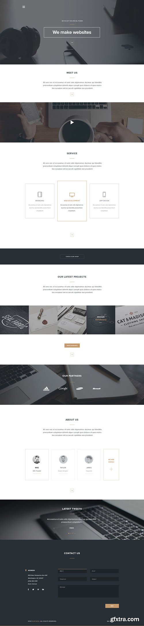 PSD Web Template - Arcadia Landing Page