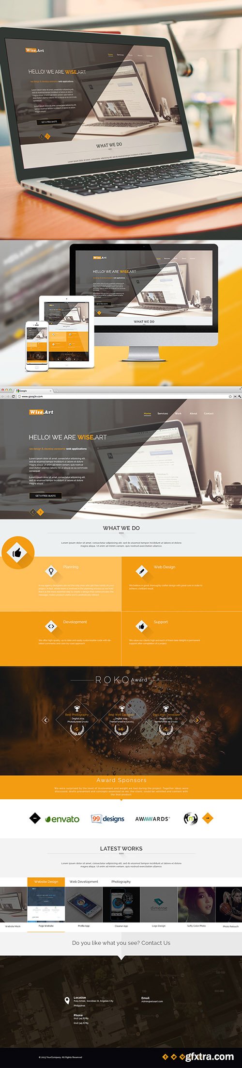 PSD Web Template - Wise Art Responsive Website Templates