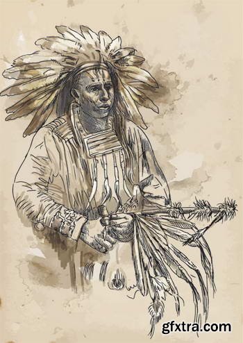 Native American Sketches 25xEPS