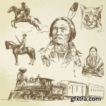 Native American Sketches 25xEPS