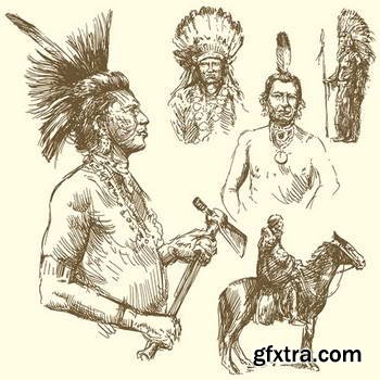 Native American Sketches 25xEPS