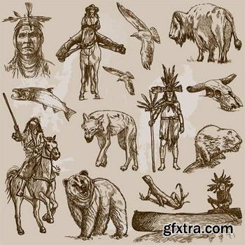 Native American Sketches 25xEPS