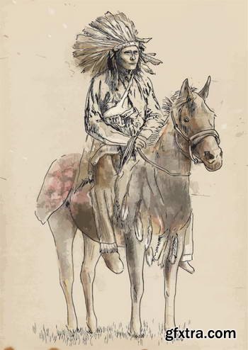 Native American Sketches 25xEPS