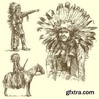 Native American Sketches 25xEPS