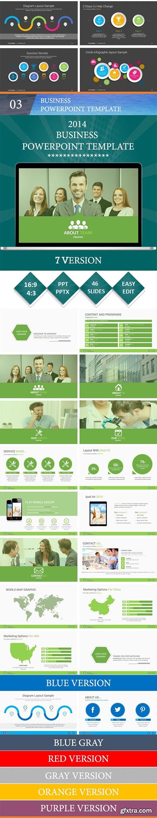 GraphicRiver - Bundle 4 in 1 Business PowerPoint Templates