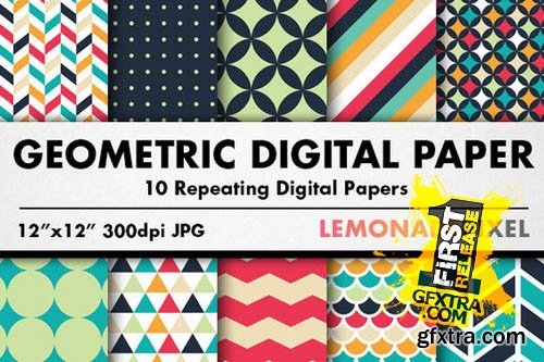 Geometric Patterns Digital Paper - Creativemarket 72237