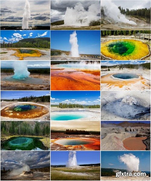 Collection of different geysers 25 UHQ Jpeg