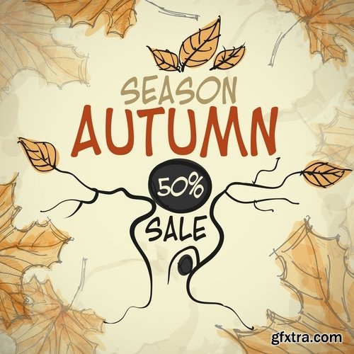 Collection of autumn cards 25 Eps