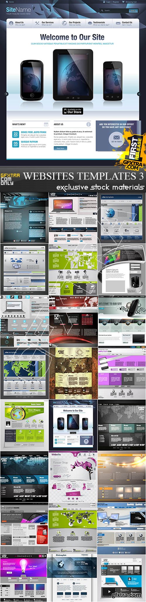 Websites Templates 3, 25xEPS