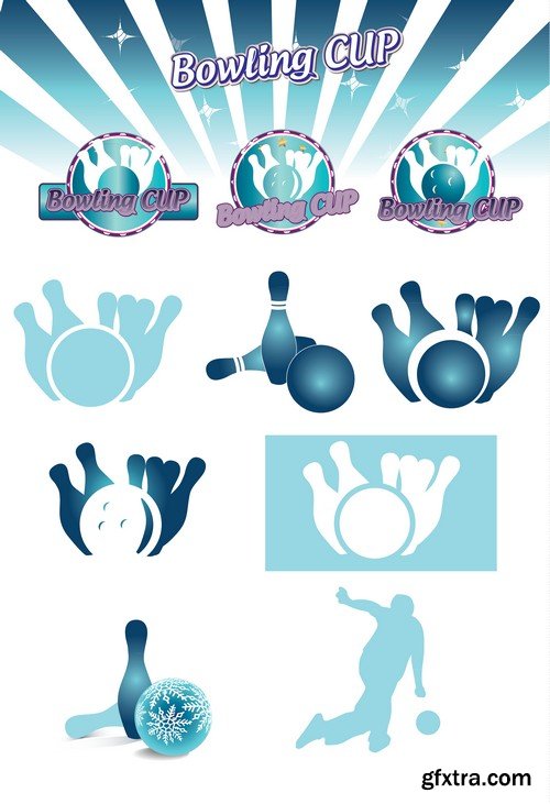 Stock Vectors - Bowling, 25xEPS