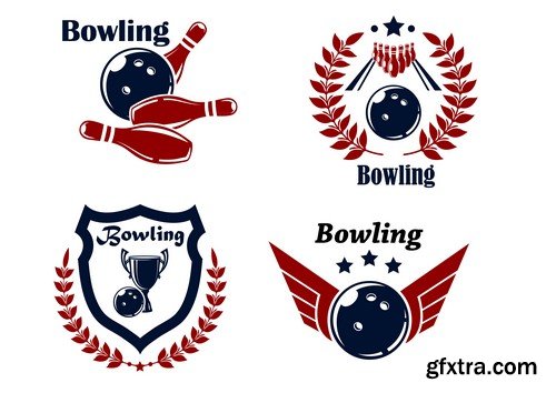 Stock Vectors - Bowling, 25xEPS