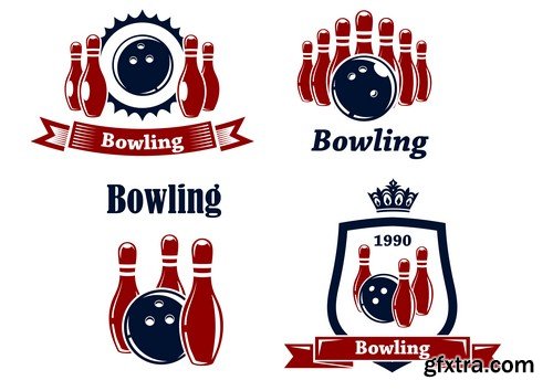 Stock Vectors - Bowling, 25xEPS