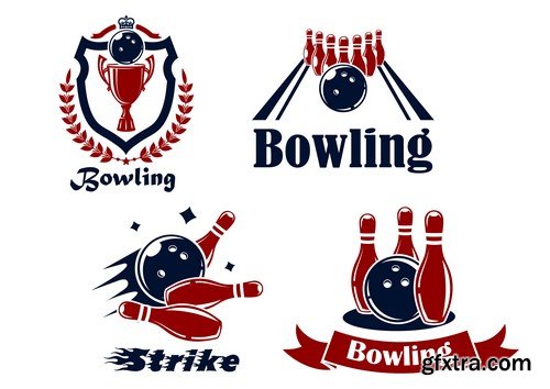 Stock Vectors - Bowling, 25xEPS