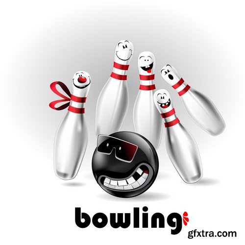 Stock Vectors - Bowling, 25xEPS