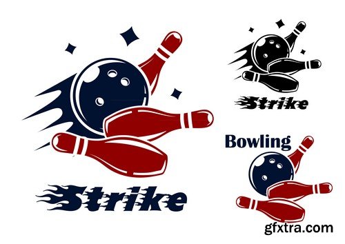 Stock Vectors - Bowling, 25xEPS