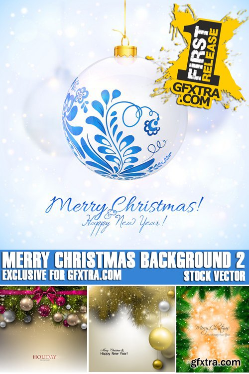 Stock Vectors - Merry Christmas Background 2, 25xEPS