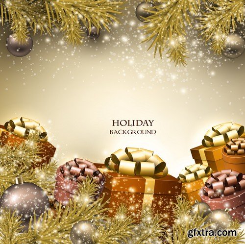 Stock Vectors - Merry Christmas Background 2, 25xEPS