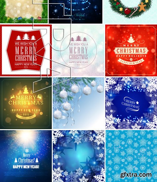 Stock Vectors - Merry Christmas Background 2, 25xEPS