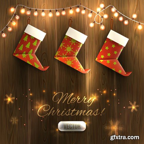 Stock Vectors - Merry Christmas Background 2, 25xEPS