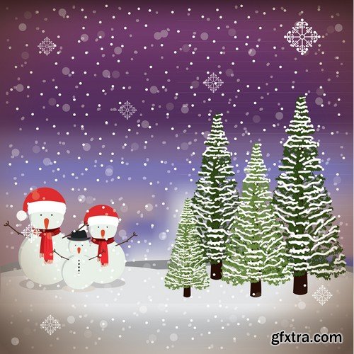 Stock Vectors - Merry Christmas Background 2, 25xEPS