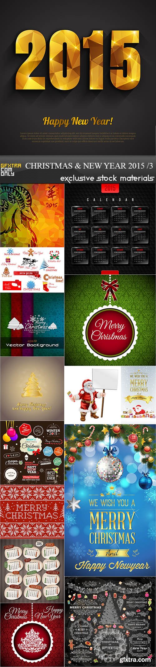 Christmas and New Year 2015 vol.3, 15xEPS