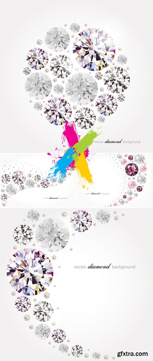 Sparkling Diamonds Backgrounds Vector