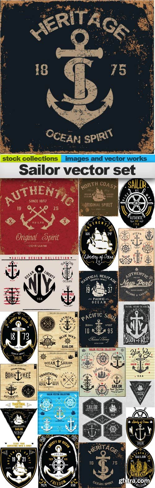 Sailor vector set,25 x EPS