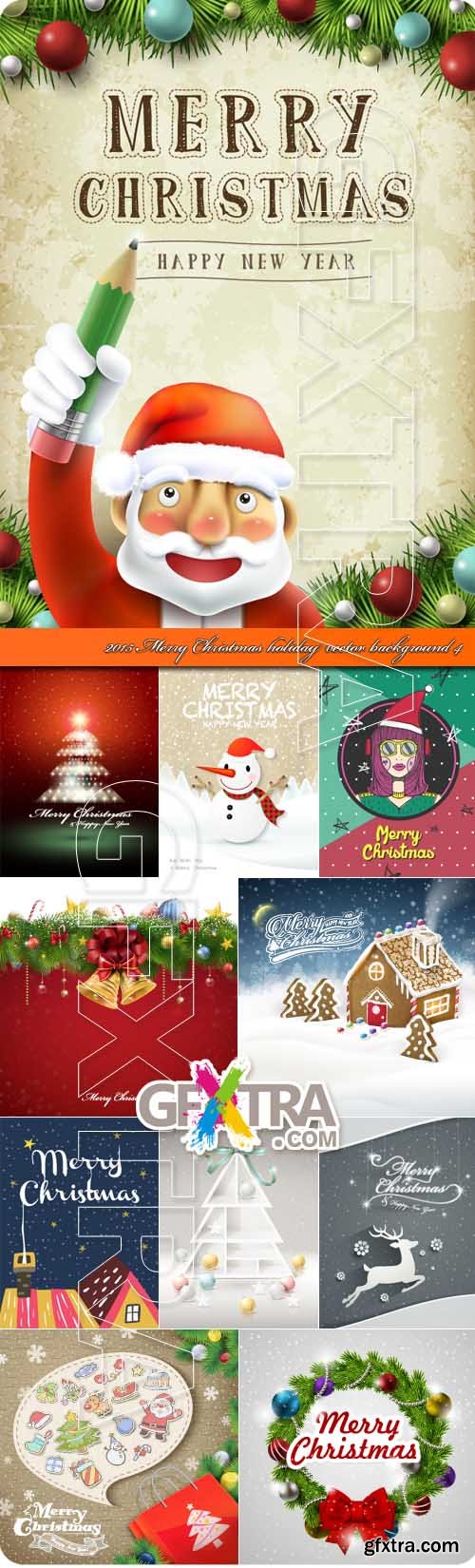 2015 Merry Christmas holiday vector background 4