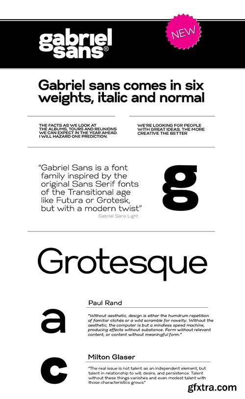 Gabriel Sans Font Family - 24 Font $960