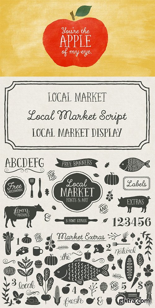 Local Market Font Family - 9 Fonts $55