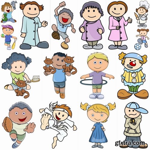 Collection of cartoon funny little people 25 Eps