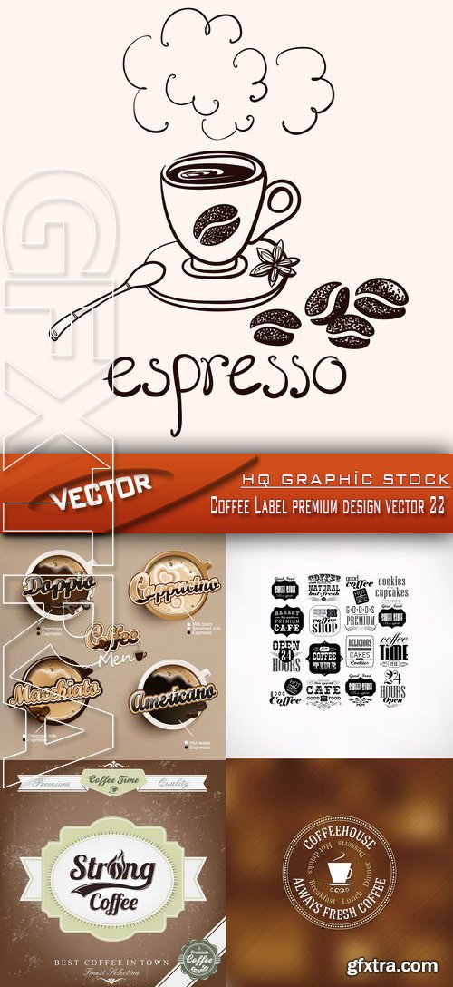 Stock Vector - Coffee Label premium design vector 22