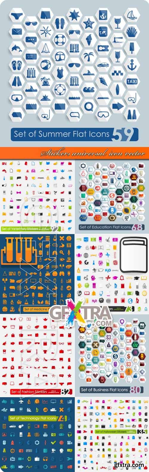 Stickers universal icon vector