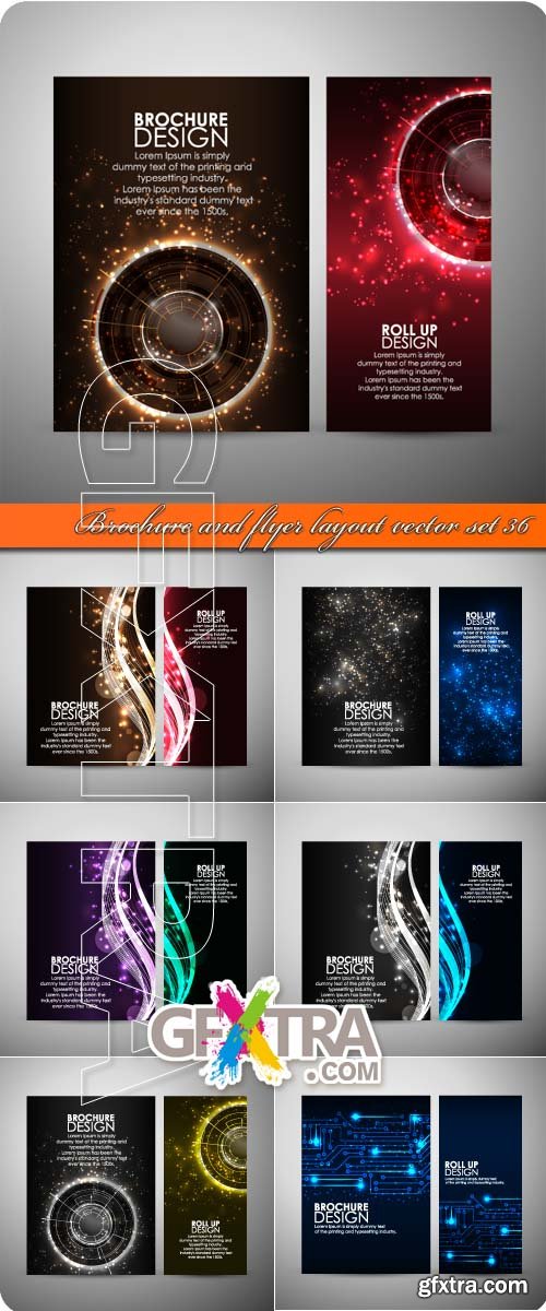 Brochure and flyer layout vector set 36