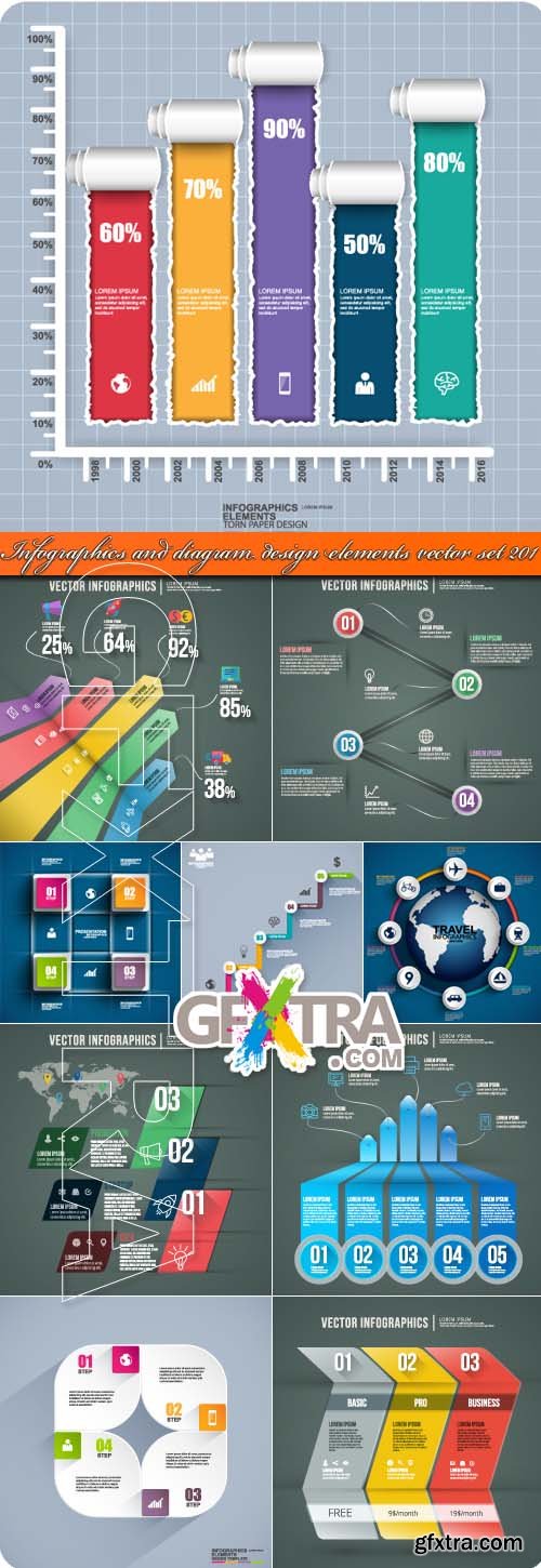 Infographics and diagram design elements vector set 201