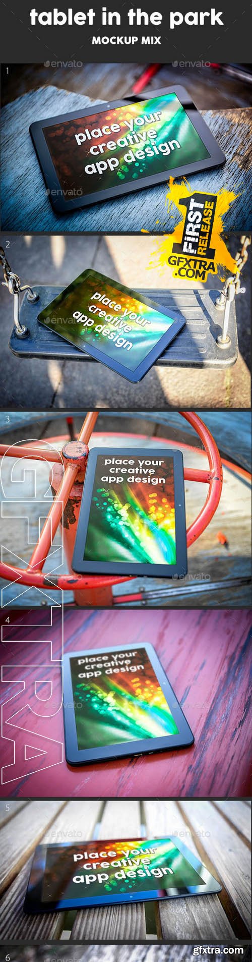 Tablet in The Park mock Up - GraphicRiver 9167783