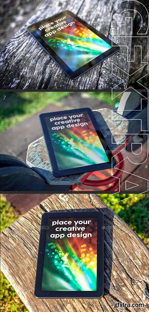 Tablet in The Park mock Up - GraphicRiver 9167783