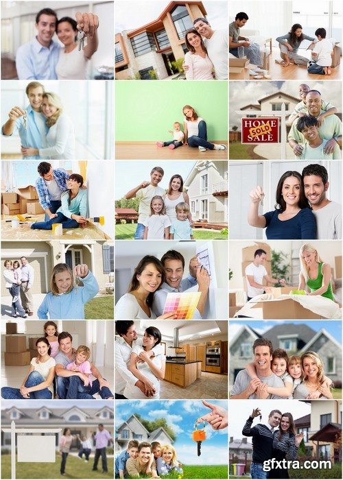 Happy family bought a new house Stock inages - 25 HQ Jpg