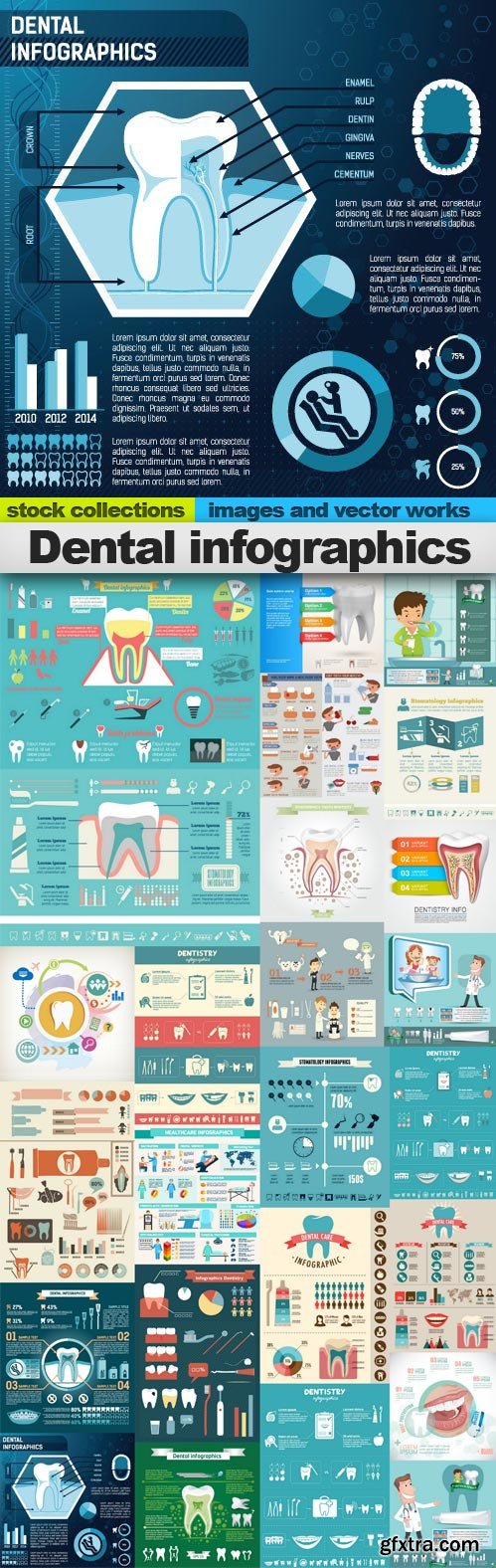 Dental infographics,25 x EPS