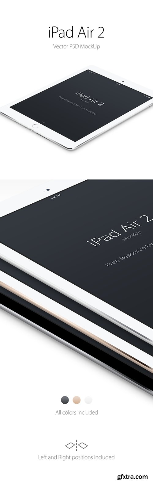 PSD Mock-UP - iPad Air 2 Perspective