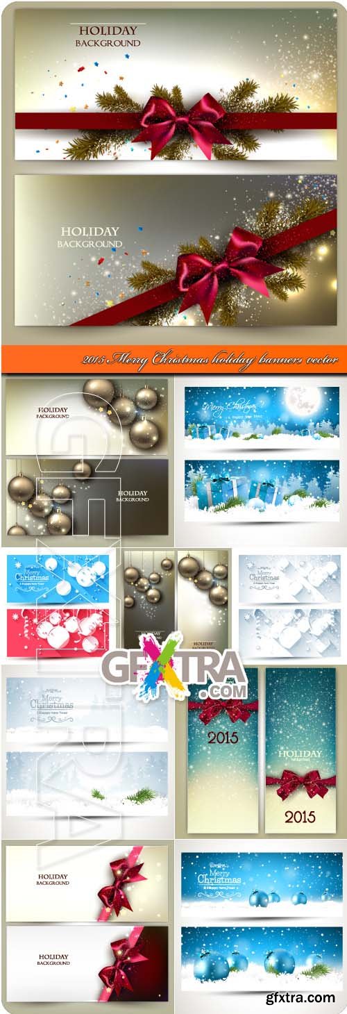 2015 Merry Christmas holiday banners vector