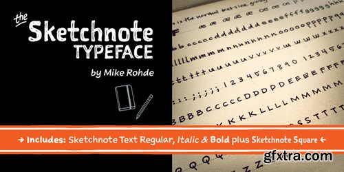 The Sketchnote Typeface Font Family - 5 Fonts for $99